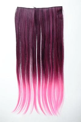 Extension Haarverlängerung Clip-In 5 Clip glatt zweifarbig Ombre Rot 60cm lang - Bild 1 von 3