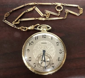Elgin Streamline Wadsworth 14K gold filled pocket watch Running WATCH THE VIDEO - Picture 1 of 13