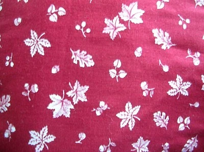 ½ yard Fall Leaves+Acorns BURGUNDY Quilt Cotton Fabric 44"w CRANSTON PRINT WORKS - Image 1 of 2