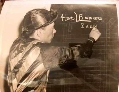 1942 JOCKEY CONN MCCREARY HIALEAH PARK FLORIDA TYPE 1 PHOTO USA  HORSE RACING  - Image 1 of 4