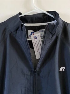 Chaqueta de pista Russell Athletic para hombre grande negra Raglan con cremallera completa nueva con etiquetas vintage - Imagen 1 de 5