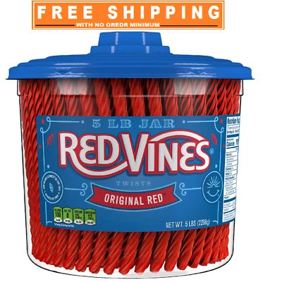 Tarro de caramelos a granel de regaliz rojo original Red Vines Twists (5 libras) Foto 1 de 4