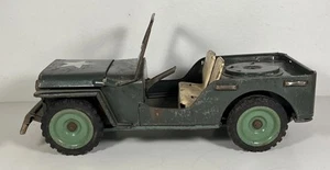 Vintage MSK Tin Combat Army Military Artillery Gun Jeep For Parts Restoration - Picture 1 of 10