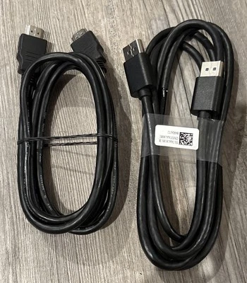 2 CABLES: Hotron E246588 Display Port 6’ Male High Speed HDMI 6’ Cable Freeport - Image 1 of 4