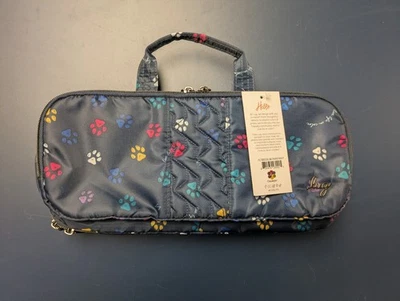 Lug Flatbed Slim Cosmetic Case Travel Bag Paws Navy - NWT - Image 1 of 4