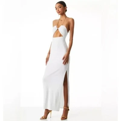Alice + Olivia Sariya Chain Maxi Dress Women's Off White Size 2 - Image 1 of 4