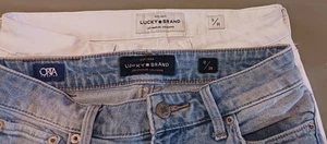 2 Pair Lucky Brand Women's Jeans Size 0/25 One White One Blue Both Skinny Leg - Picture 1 of 24