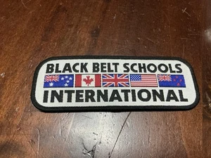 SCHWARZER GÜRTEL SCHULEN INTERNATIONAL VINTAGE ABZEICHEN AUFNÄHEN PATCH  - Bild 1 von 2