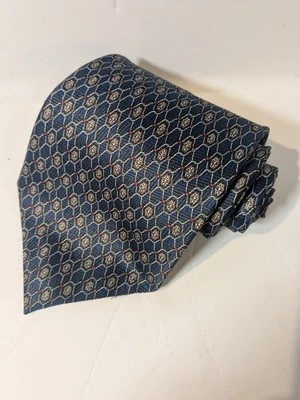 Corbata Pagliano Vintage Seda Hombre Azul Patrón Geométrico 3.50"X 60" Foto 1 de 4