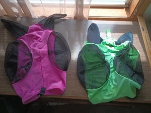 Used Horse Fly Mask with Ears LOT of TWO Horse Size - Picture 1 of 8