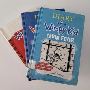 Diary of a Wimpy Kid 3 Book Lot Jeff Kinney - Foto 1 di 8