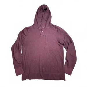 Relwen Men's Surfmesh Burgundy Hoodie with Snap Button and Zipper Pocket size L - Picture 1 of 7