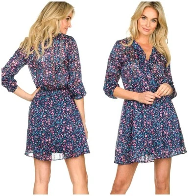 Mini Vestido FREEBIRD Gianna Azul Floral Mujer Talla Pequeña Foto 1 de 4