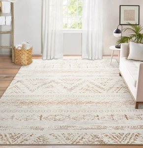 Area Rug Living Room Carpet: 5x7 Large Moroccan Soft Fluffy Geometric Washabl... - Picture 1 of 6
