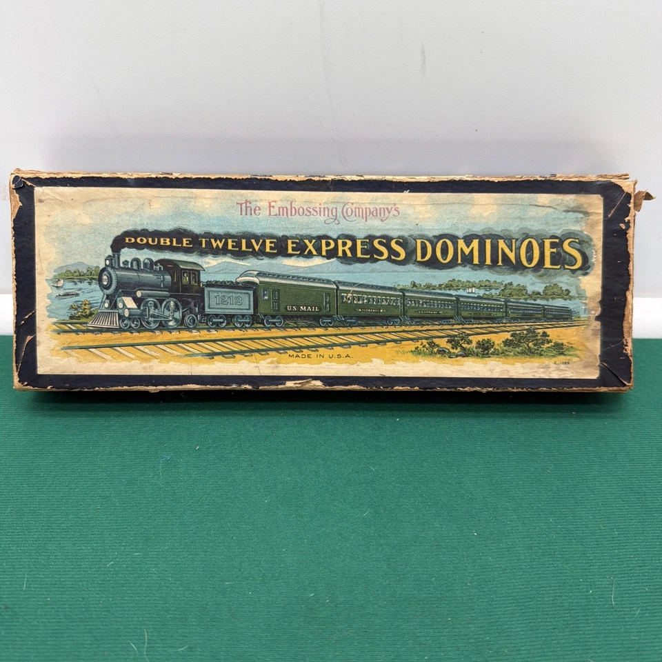 Vintage 'The Embossing Company' "Double Twelve Express Dominoes" w/ instructions - Image 1 of 4
