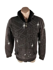 Fox Girls Hoodie Jacket Women's Size XL Brown Faux Fur Full Zip Fox Racing - Picture 1 of 8