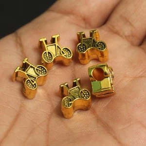 12x11mm German Silver Cycle Golden Charms - Picture 1 of 8