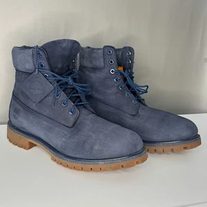 6" Premium Timberland Waterproof Leather Boots Men Navy Blue size 11M- 6718B4917 - Picture 1 of 12