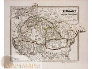 Hungary antique map Ungarn - Hungary and surrounding regions, Karl Spruner 1846 - Picture 1 of 6