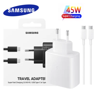 Per Samsung 45W Super Veloce Caricabatterie Adattatori Cavi Galaxy S23 S22 Ultra - Immagine 1 di 4