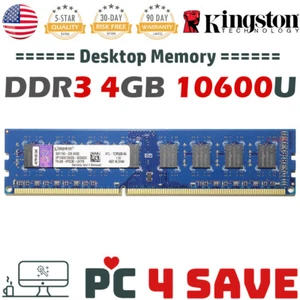 Kingston 4GB DDR3 1333 MHz 2RX8 PC3-10600U 1.5V Desktop Memory KTL-TCM58B/4G - Picture 1 of 2