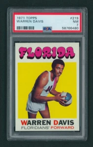 1971 Topps Warren Davis ROOKIE RC #219 PSA 7 NM FLORIDA FLORIDIANS NEW LABEL - Picture 1 of 2
