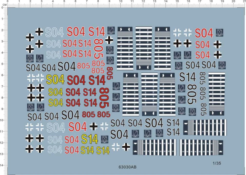 1/35 WWII Michael Wittman Tiger I tank S04 Markings Transfer Sheet Water Decal - Image 1 of 1