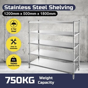 STAINLESS STEEL METAL STORAGE SHELF RESTAURANT KITCHEN BENCHTOP SS120 - A - Picture 1 of 11