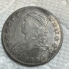 1820 capped bust half dollar 50c Au