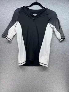 Cat and Jack Girls Swim Top Size L Husky Black/White Short Sleeves Zipper - Picture 1 of 7