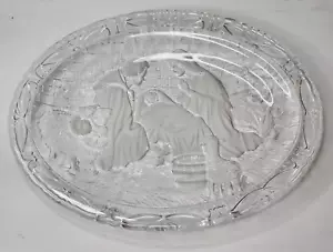 Plato Ovalado Belén Mikasa Plato de Vidrio Grueso Decoración de Navidad Usado Sin Caja - Imagen 1 de 5