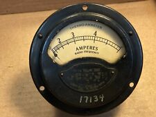 Duży vintage 1920s Weston RF Amperes Meter Mierzy 0-5 Amperów Model 401 Gauge # 2