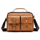 Men Leather Cross Body Messenger Bag Travel Work Business Shoulder Bag Handbagणि