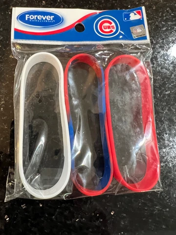 Chicago Cubs Mlb 3 pk silicone adult wristbands Team Logo Bracelets Adult Size Cover