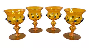 Juego de 4 compotas de vidrio artístico de Murano veneciano Salviati de 5 OZ - Imagen 1 de 21