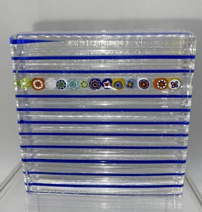 Vintage Murano Style Millefiori  Glass Paperweight 2.5" Square Made in Italy - Picture 1 of 10