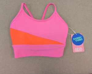 Every Turn Pink Orange Strappy Cami Cropped Top Dance Gymnastic Activewear New - Picture 1 of 4