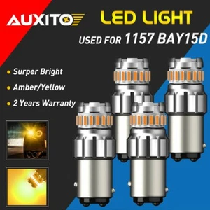 4pcs AUXITO 1157 BAY15D LED amarillo ámbar indicador de señal de giro bombilla brillante - Imagen 1 de 12