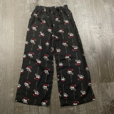 Gap Kids Boys Pajama Pants Rock On Graphic Black Red Drawstring Size 6 - Image 1 of 4