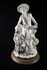 GUISEPPE ARMANI VINTAGE LARGE SCULPTURE FIGURINE STREET MUSICIANS 37 cm  SIGNED - Picture 1 of 10