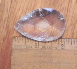 3-Clear Pressed Glass Pendants, - Picture 1 of 6