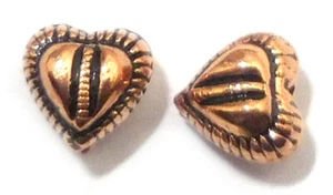 65 Pcs 10mm Heart Spacer Bead Oxidized Copper vu-332 - Picture 1 of 3