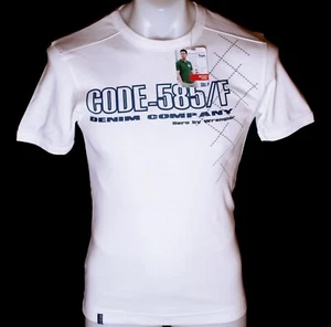 New Men's Hero Wrangler Short Sleeve Stretch Fitted T Shirt White M 2XL Embossed - Picture 1 of 2