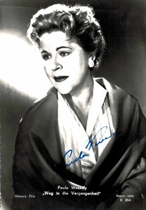 Paula Wessely Original Signature On Waiter Card No. 7179 A