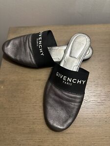 Givenchy Women’s Black And Silver Bedford  Mules Size 39