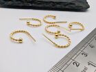 13mm Gold Plated Stainless Steel Twisted Hoop Ear Wires  | 3 Pairs