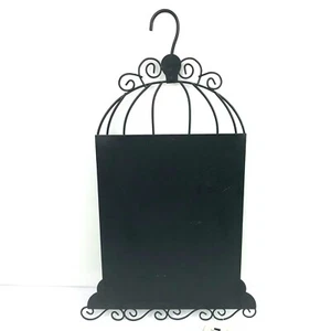 Metal Chalkboard Bird Cage Shaped Hanging Hook Magnetic 17.5" x 10.5" NEW - Picture 1 of 3