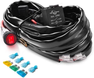 MICTUNING HD+ 12 Gauge LED Light Bar Wiring Harness Kit with 60Amp Relay, 3 Free - Picture 1 of 12