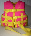 DBX vector series nylon life vest 30-50 lbs pink yellow USCGA