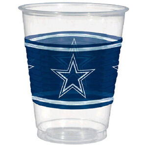 NFL DALLAS COWBOYS 16oz PLASTIC CUPS (25) ~ Birthday Party Supplies Beverage